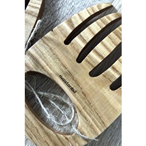 Ahşap 2'li Salata Karıştırma, Servis Çatalı %100 Kestane Ağacı