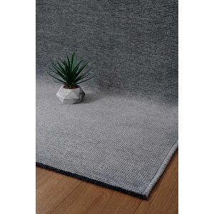 Premium Kalite Kaymaz Tabanlı Vera Doğal Yıkanabilir Kilim Oturma Odası Balkon Bahçe Mutfak Siyah 120x600 cm