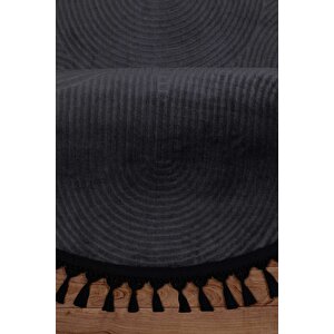 Rölyef Joy Daire Vizon Kaymaz Taban Kesme Halı Pon Pon