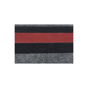 Retro Vl Çizgili Exclusive Paspas Islaklık, Toz Ve Çamur Kırmızı Kırmızı