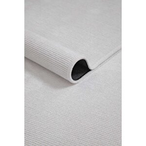 Premium Kalite Kaymaz Tabanlı Vera Doğal Yıkanabilir Kilim Oturma Odası Balkon Bahçe Mutfak Siyah 60x450 cm