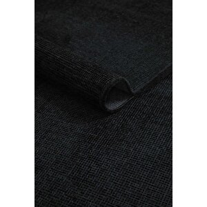 Premium Kalite Kaymaz Tabanlı Vera Doğal Yıkanabilir Kilim Oturma Odası Balkon Bahçe Mutfak Siyah 120x400 cm