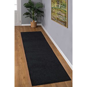 Premium Kalite Kaymaz Tabanlı Vera Doğal Yıkanabilir Kilim Oturma Odası Balkon Bahçe Mutfak Siyah