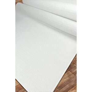 Nova Vl Makinada Yıkanabilir Dayanıklı Kaymaz Taban Antialerjik Halı Beyaz 150x150 cm