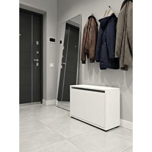 Mono Düşer Kapak Beyaz Ayakkabılık Tek Raflı Ayakkabılık 1 Bölmeli