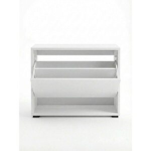 Mono Düşer Kapak Beyaz Ayakkabılık Tek Raflı Ayakkabılık 1 Bölmeli