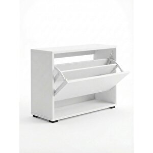 Mono Düşer Kapak Beyaz Ayakkabılık Tek Raflı Ayakkabılık 1 Bölmeli
