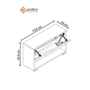 Mono Düşer Kapak Beyaz Ayakkabılık Tek Raflı Ayakkabılık 1 Bölmeli