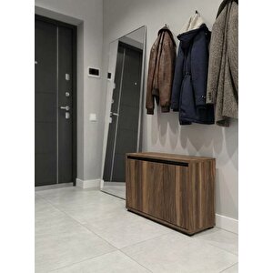 Mono Düşer Kapak Ceviz Ayakkabılık Tek Raflı Ayakkabılık 1 Bölmeli