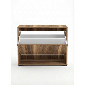 Mono Düşer Kapak Ceviz Ayakkabılık Tek Raflı Ayakkabılık 1 Bölmeli