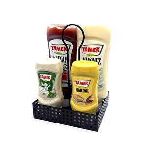 Modern Metal Sosluk Ve Yağlık Standı - Cafe Restaurant Masa Düzenleyici Model-1