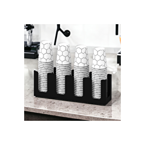 14oz Kapasiteli 4 Bölmeli Metal Karton Bardaklık - Kahve Dükkanları Ve Horeca İçin Mükemmel Bardak Ünitesi