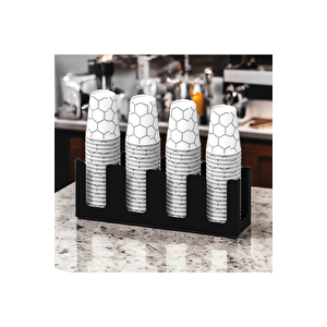 14oz Kapasiteli 4 Bölmeli Metal Karton Bardaklık - Kahve Dükkanları Ve Horeca İçin Mükemmel Bardak Ünitesi