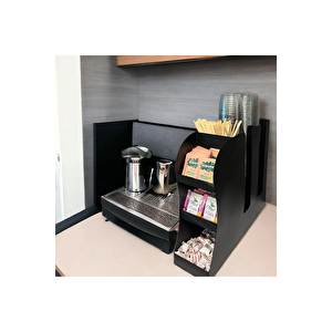 2 Bölmeli 16oz Bardak Uyumlu Çay, Kahve, Pipelik, Karıştırıcı, Karton Bardaklık Seti