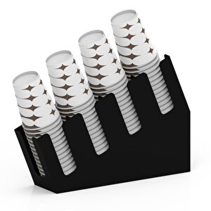 4 Bölmeli Kademeli Karton Bardak Standı Karton Bardaklık - 16 Oz Bardak Uyumlu
