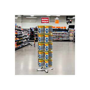 5 Katlı Kancalı Ayaklı Döner Stand Model 1 Beyaz