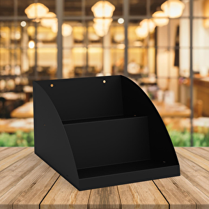 Kasaönü , Bar Önü ,tezgah Önü Aperati̇f Standi , Tezgahönü Organi̇zer Raf 25 Cm 2 Katli Model Si̇yah