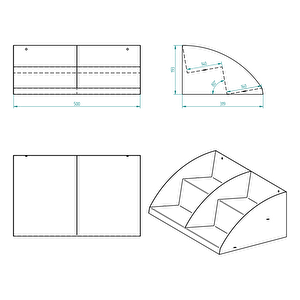 Tezgahönü Organi̇zer Raf 50 Cm 2 Katli Model Si̇yah