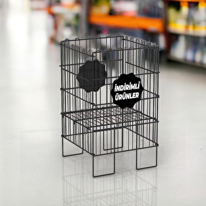 İndi̇ri̇m 40x40 Katlanir Tel Havuz Sepet Si̇yah