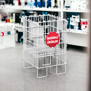 İndi̇ri̇mli̇ Ürünler 40x40 Katlanir Tel Havuz Sepet Beyaz