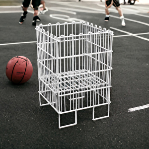 Ergonomik Tasarım 40x40 Katlanır Tel Havuz Sepeti Beyaz – Market, Avm, Ve Bakkal İçin İdeal Ürün Teşhir Standı