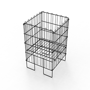Ergonomik Tasarım 40x40 Katlanır Tel Havuz Sepeti Siyah – Market, Avm, Ve Bakkal İçin İdeal Ürün Teşhir Standı – 3 Kademeli Kullanım