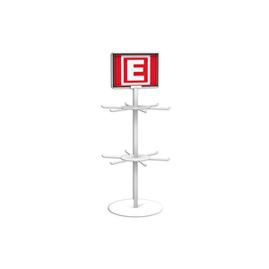 2 Katlı Kancalı Tezgahüstü Döner Stand Model 1 Beyaz