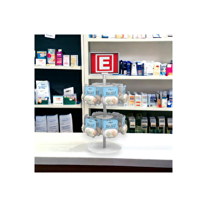 2 Katlı Kancalı Tezgahüstü Döner Stand Model 1 Beyaz