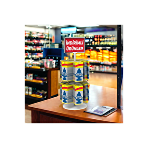 2 Katlı Kancalı Tezgahüstü Döner Stand Model 1 Beyaz