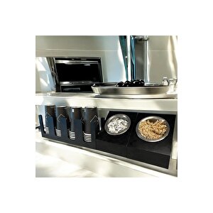 4 Bölmeli Karton Bardaklık Ve 2' Li Tek Yuvalı Karistirici Ve Şeker Endüstriyel Mutfak Kahve Aksesuar Düzenleyici Siyah Çok Bölmeli Kafe/ofis Kahve Standı