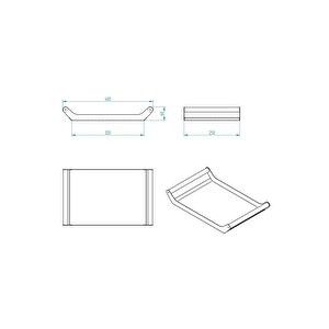 Ahşap Sapli 40x25 Dekorati̇f Metal Tepsi̇ Si̇yah, Sunum, Dekorati̇f Tepsi̇