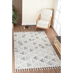 Norway Vl Bukleli Premium Yumuşak Peluş Post Iskandinav Oturma Odası Salon Halısı 68107a Gri 100x200 cm