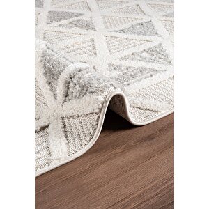 Norway Vl Bukleli Premium Yumuşak Peluş Post Iskandinav Oturma Odası Salon Halısı 68107a Gri 100x200 cm