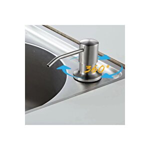 Ankastre Sıvı Sabunluk Nikel Renk Mutfak Eviye Ve Banyo Lavabo Uyumlu Ithal 5 Yıl Garantili 500ml