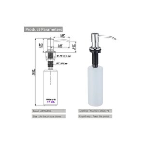Ankastre Sıvı Sabunluk Nikel Renk Mutfak Eviye Ve Banyo Lavabo Uyumlu Ithal 5 Yıl Garantili 500ml