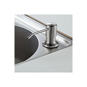 Ankastre Sıvı Sabunluk Nikel Renk Mutfak Eviye Ve Banyo Lavabo Uyumlu Ithal 5 Yıl Garantili 500ml