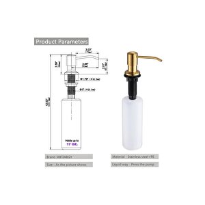 Ankastre Sivi Sabunluk Mat Gold Mutfak Evi̇ye Ve Banyo Lavabo Uyumlu İthal 7 Yil Garanti̇li̇ 500ml