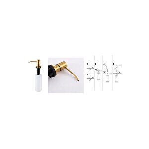 Ankastre Sivi Sabunluk Mat Gold Mutfak Evi̇ye Ve Banyo Lavabo Uyumlu İthal 7 Yil Garanti̇li̇ 500ml