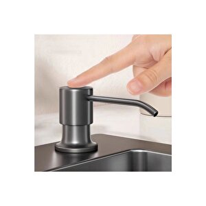Ankastre Sıvı Sabunluk Antrasit Mutfak Eviye Ve Banyo Lavabo Uyumlu Ithal 7 Yıl Garantili 500ml
