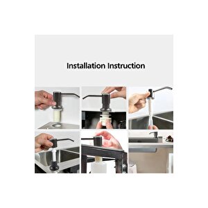 Ankastre Sıvı Sabunluk Antrasit Mutfak Eviye Ve Banyo Lavabo Uyumlu Ithal 7 Yıl Garantili 500ml