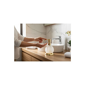 Gold Etejerli Sabunluk Banyo Sıvı Sabunluk Pirinç Materyal Gold Altın