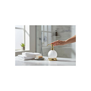 Gold Etejerli Sabunluk Banyo Sıvı Sabunluk Pirinç Materyal Gold Altın