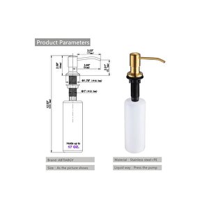 Ankastre Sivi Sabunluk Mat Gold Mutfak Evi̇ye Ve Banyo Lavabo Uyumlu İthal 5 Yil Garanti̇li̇ 500ml