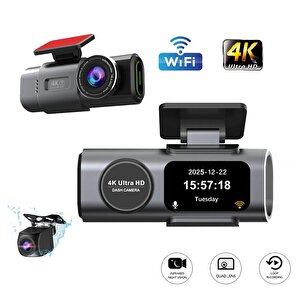 Mio G300 Plus 4k Gps G-sensör Gece Görüşü Wifi Arka-ön Araç İçi Kamera (128gb Hafıza Kartı Hediye)