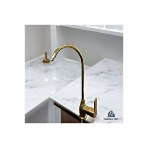 Mat Gold Arıtma Musluğu Mat Altın Pirinç Su Arıtma Armatür