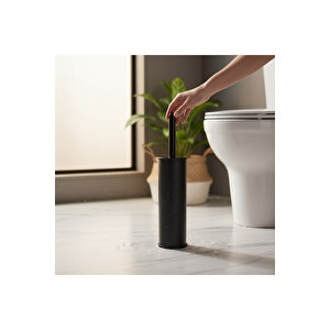 Mat Siyah Tuvalet Fırçası Banyo Klozet Fırçası Mat Siyas Paslanmaz Çelik