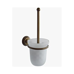 Antik Gold Tuvalet Fırçası Duvara Askılı Yer Tutmaz Eskitme Pirinç Klozet Fırçası