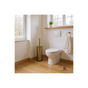 Eskitme Klozet Fırça Pirinç Banyo Klozet Fırçalık