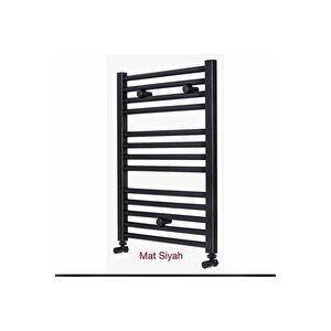 Mat Siyah Radyatör Banyo Havlupan 50*70 Vanalar Dahil Komple Set Siyah Havlupan