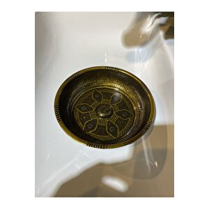 Hamam Tası Antik Kurna Tası İşlemeli Motifli Eskitme Hamam Tası